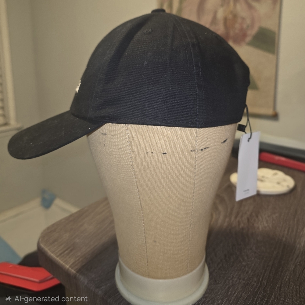 Balenciaga Black Cap with White Embroidered Logo - Picture 2 of 3